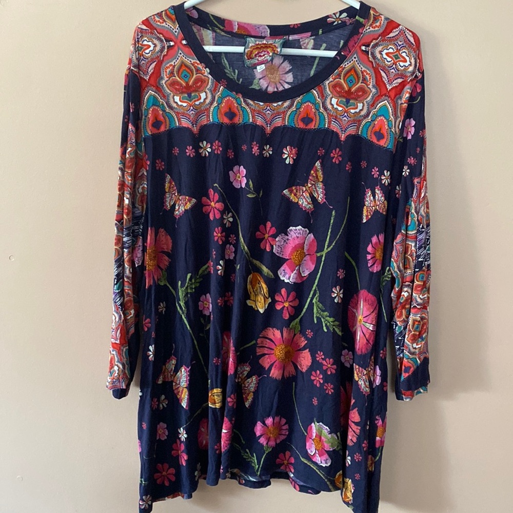 Johnny Was Multicolor Floral Top